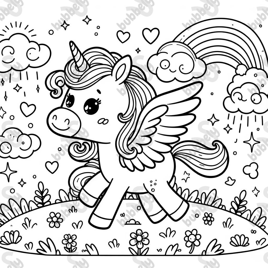 A unicorn with wings