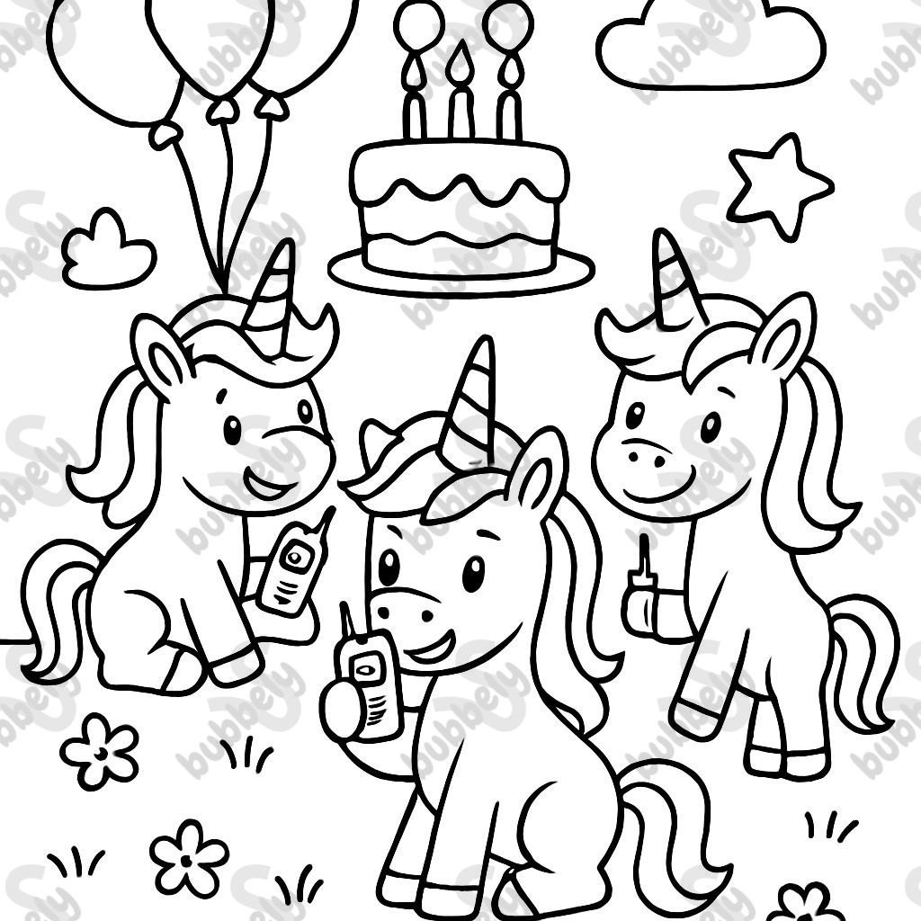 Birthday Walkie-Talkies 3 Unicorns