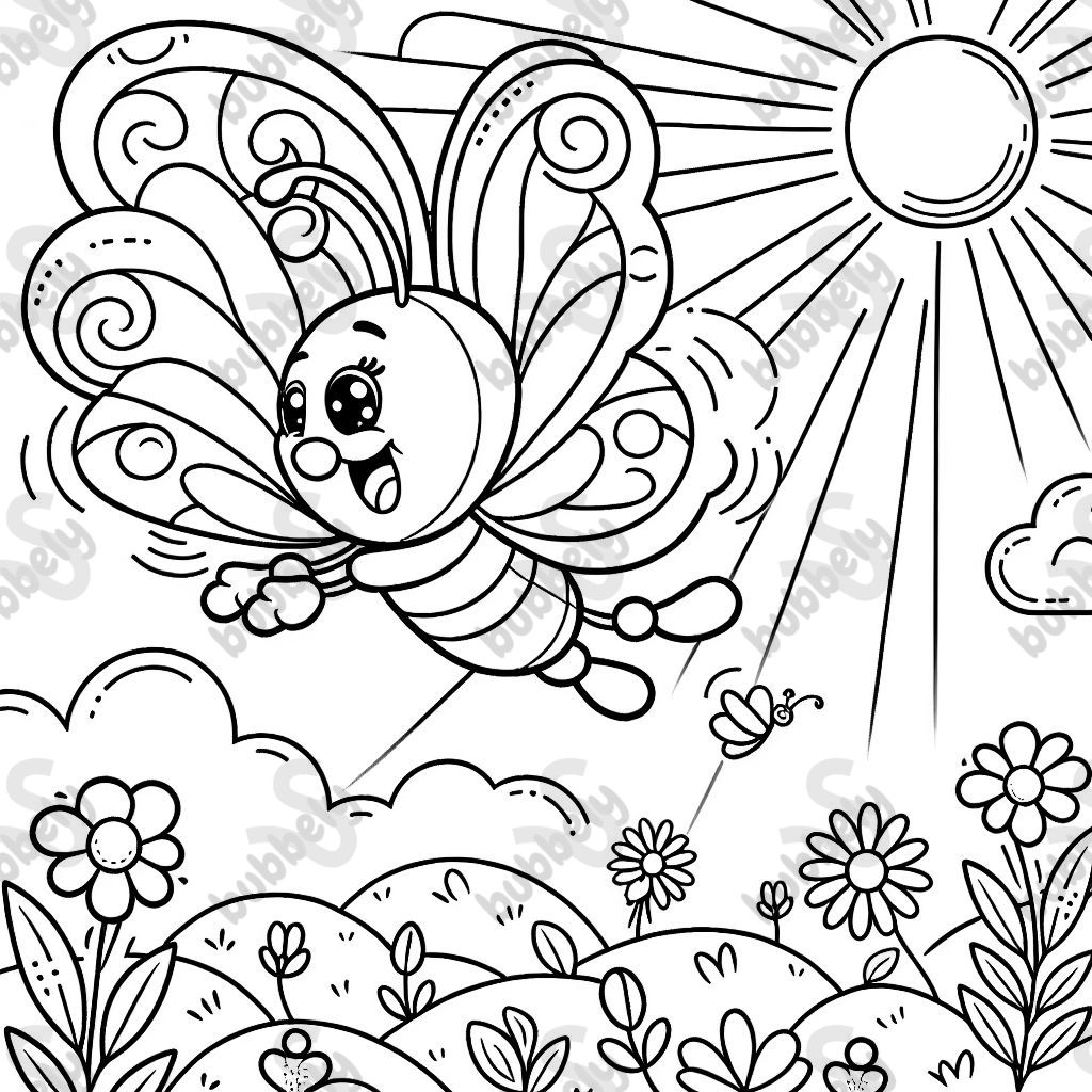 Schmetterling fliegt durch die Luft 