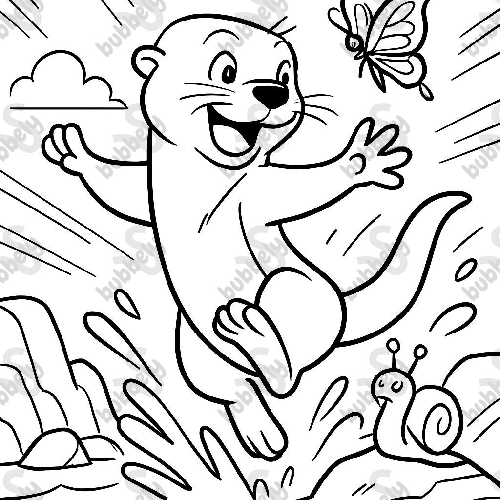 Otter, butterfly, snail