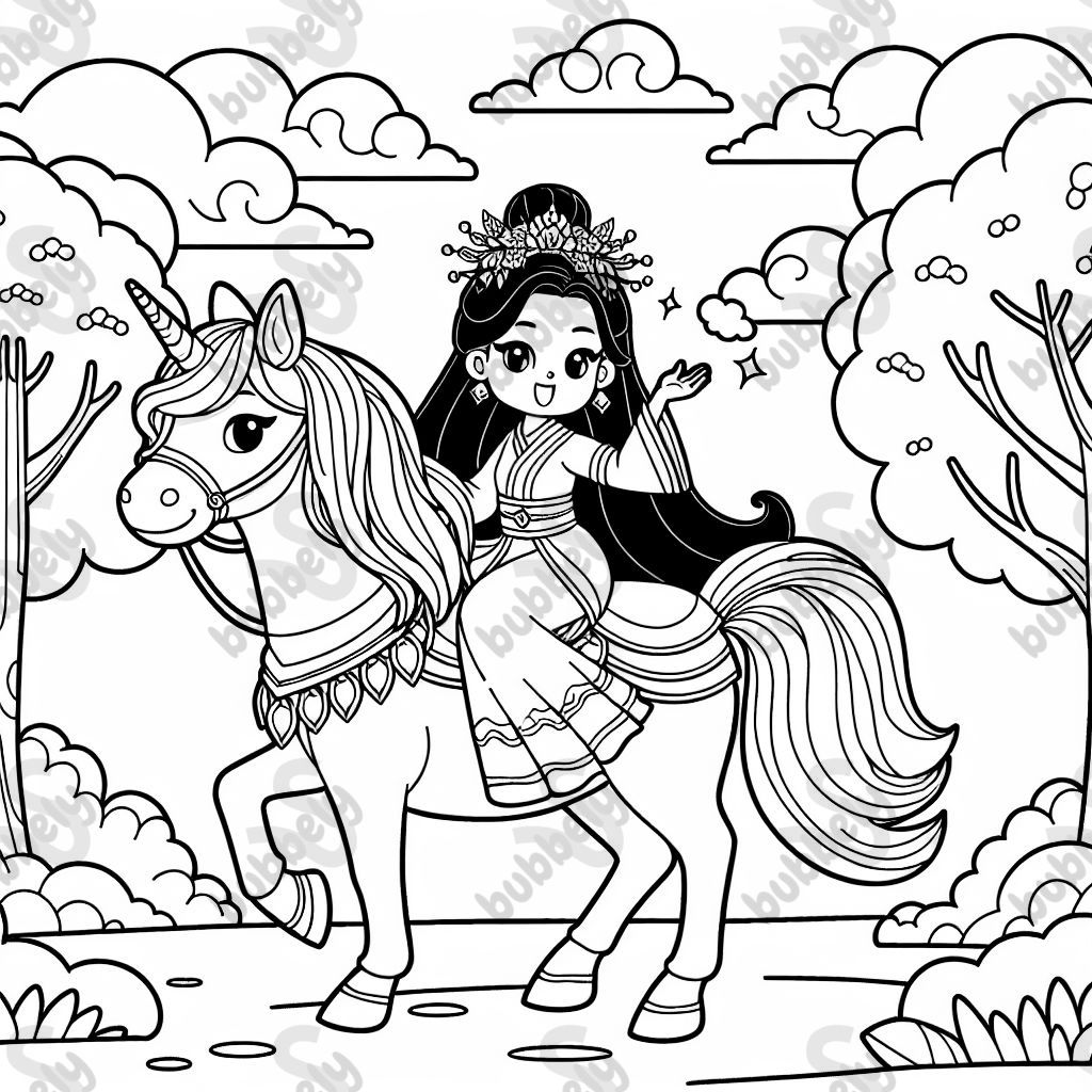 A princess on a unicorn