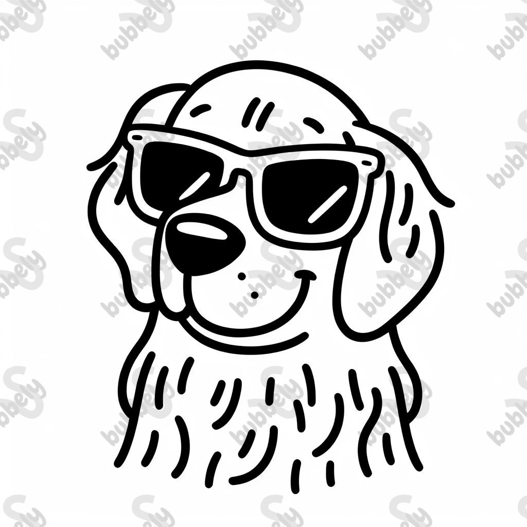 Golden retriever with sunglasses