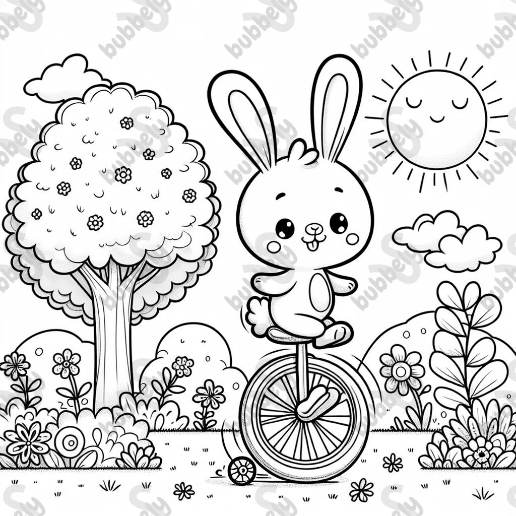 Bunny on unicycle