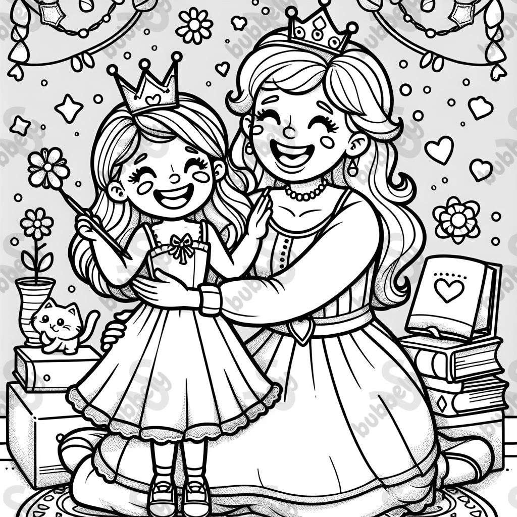 Princesse avec grand-mère joyeuse fête des mères Princesse avec grand-mère joyeuse fête des mères