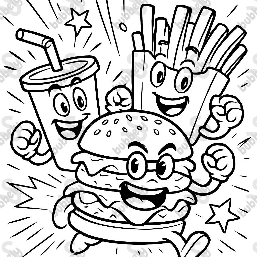 a double cheeseburger with soda and fries