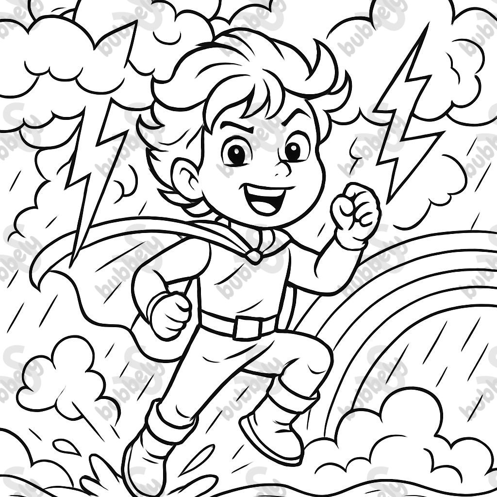 Thunderstorm with lightning and thunder and a rainbow Thunderstorm with lightning and thunder and a rainbow