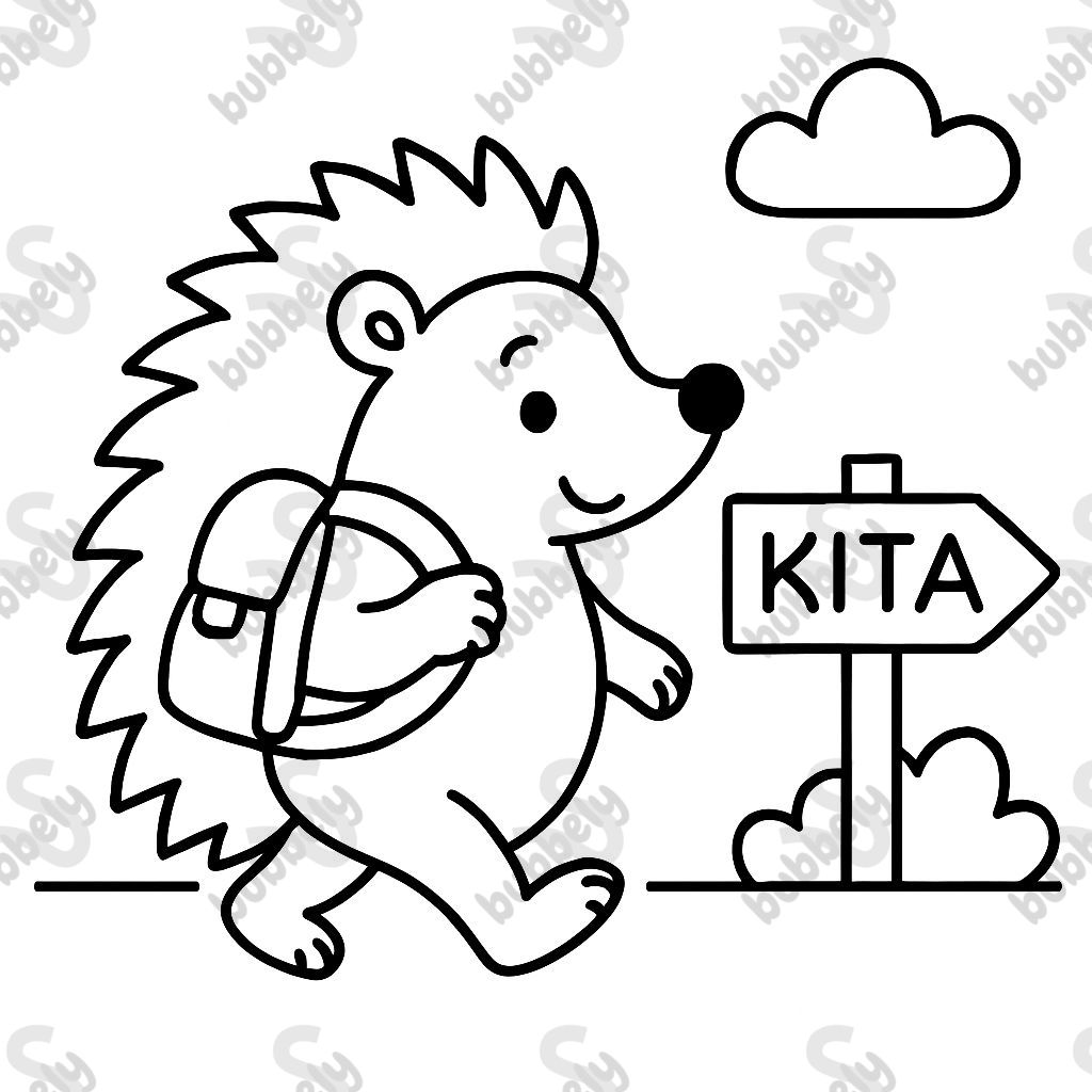 a hedgehog on the way to kindergarten