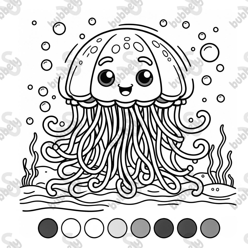 Méduse avec des tentacules extra longs Méduse avec des tentacules extra longs