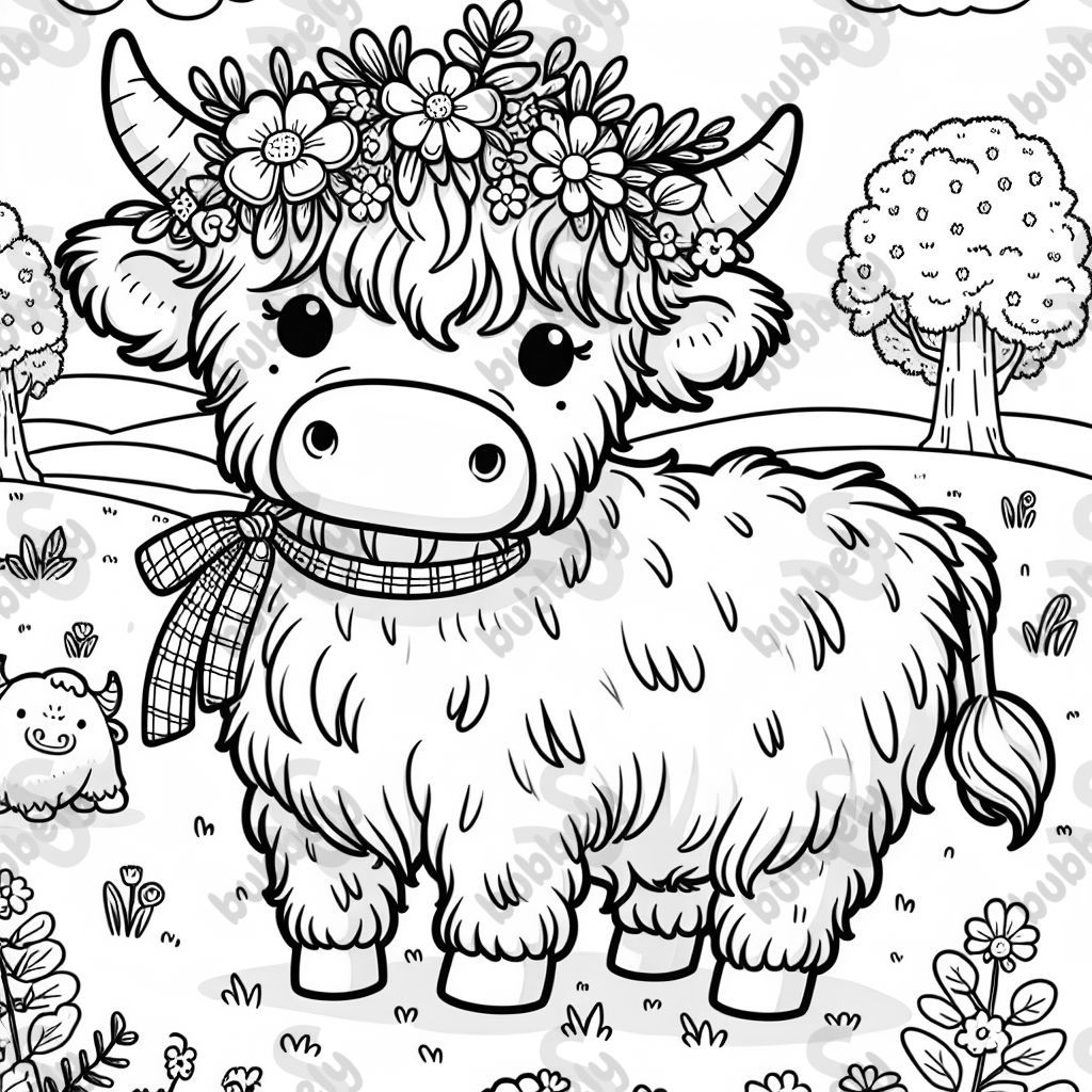 Highland cow flower crown