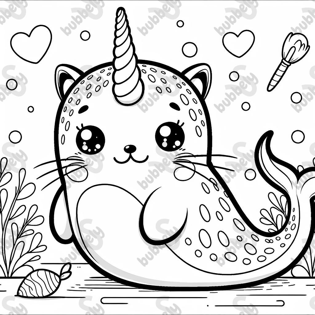 Narwhal with kitten face