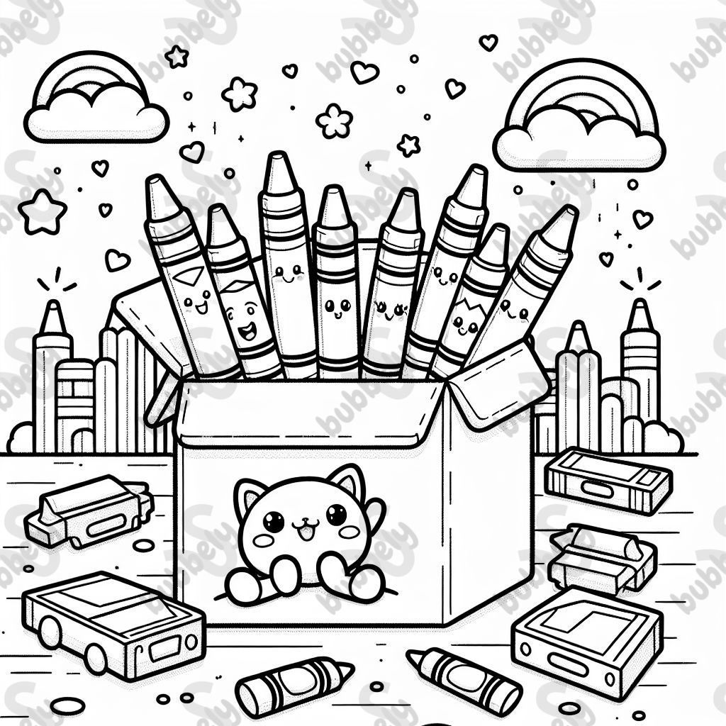 a crayons box with five crayons sticking out