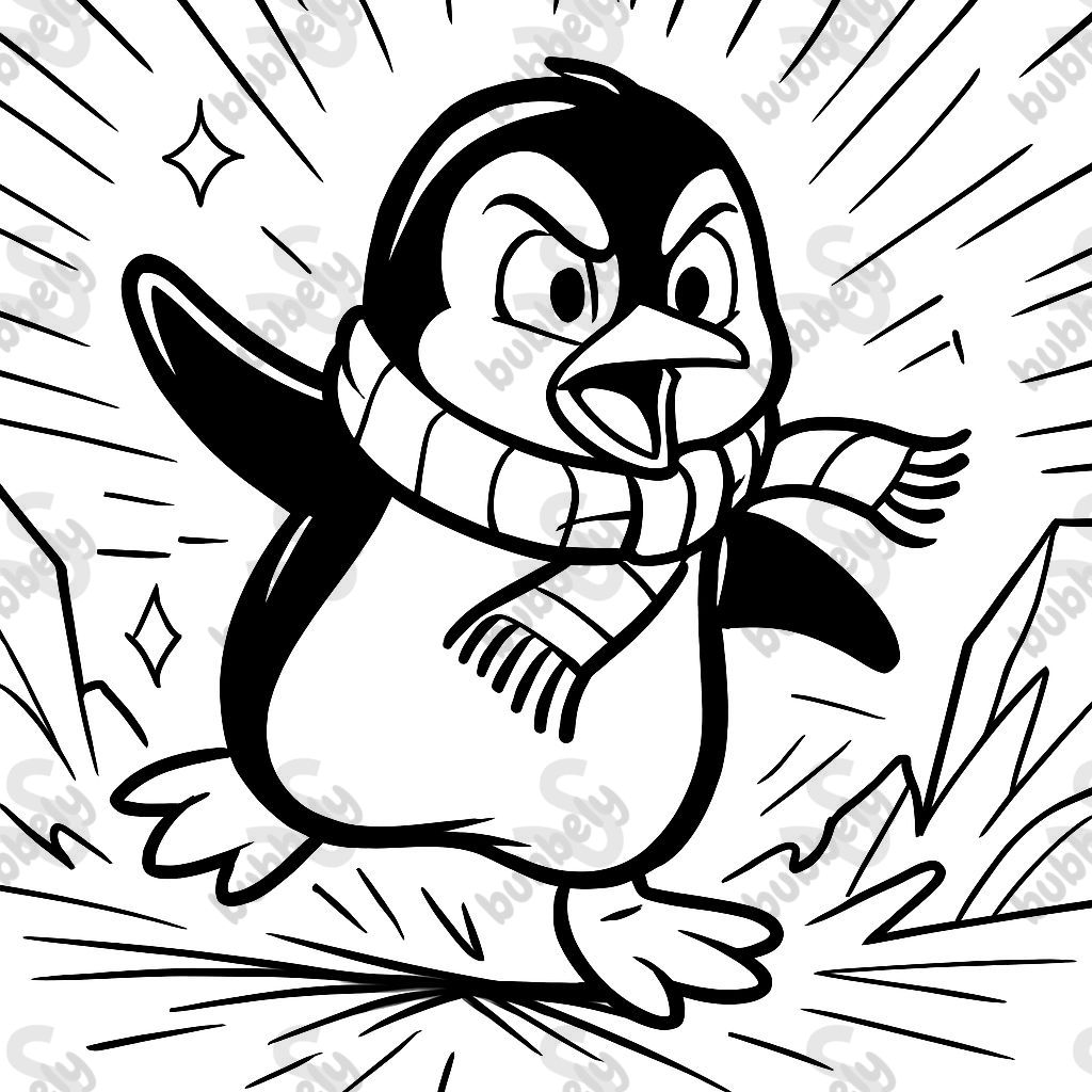 A penguin with a scarf