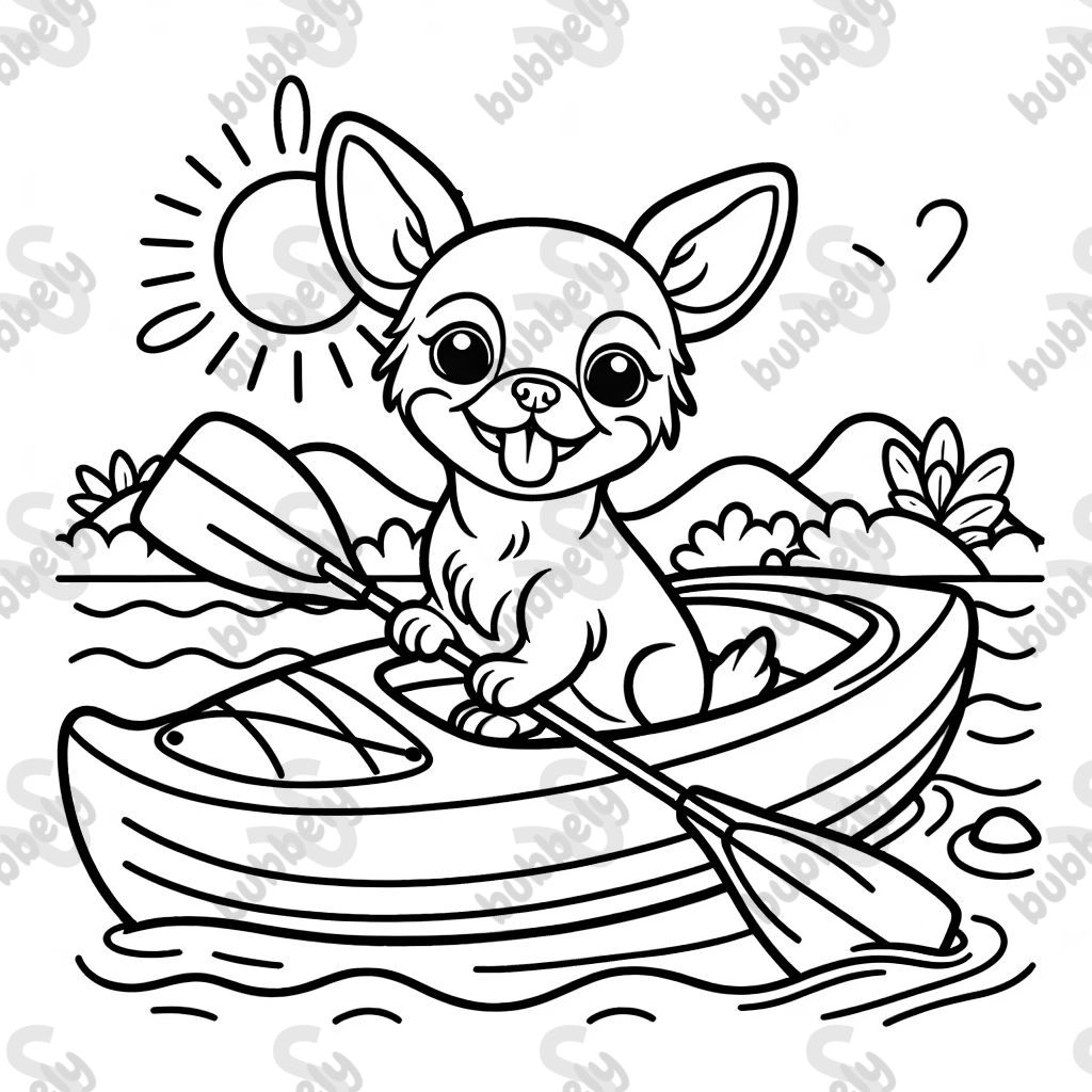 chihuahua on a kayak
