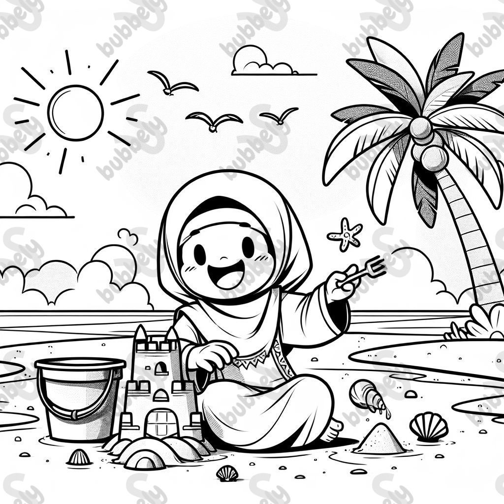 girl building sandcastle