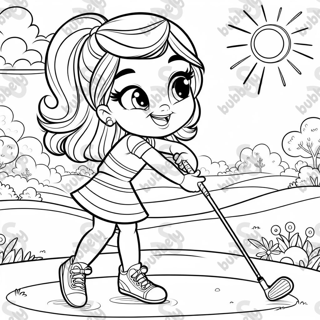 Girl golfing
