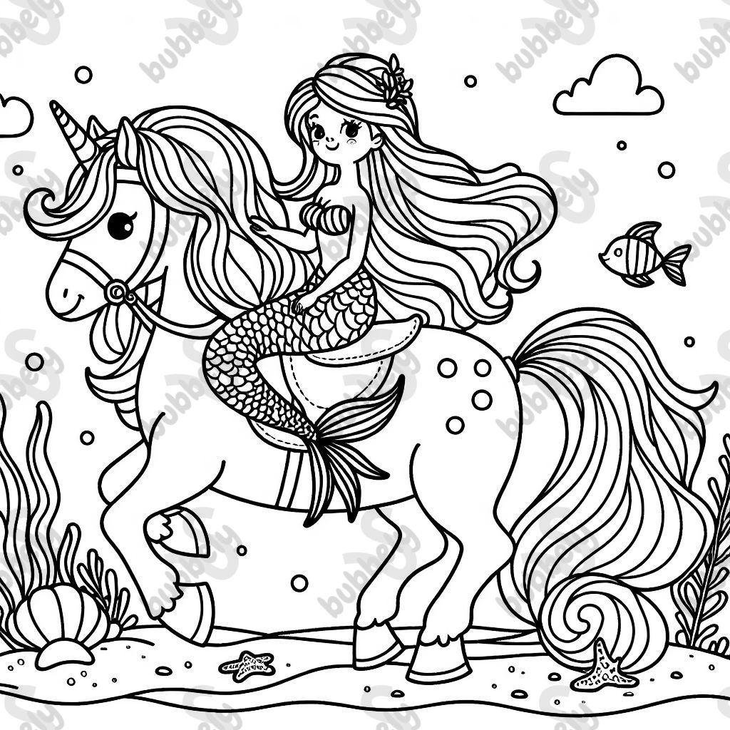 Meerjungfrau auf einem Pferd