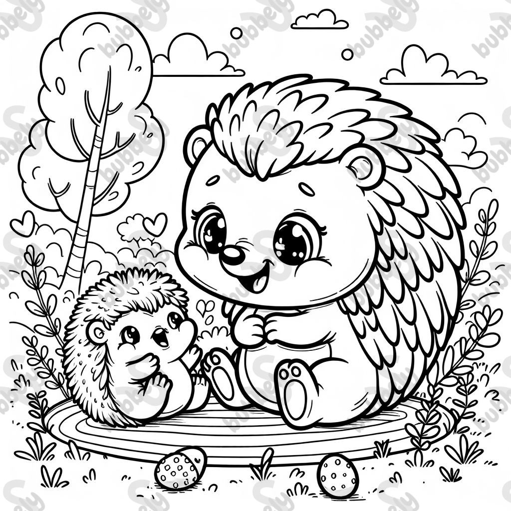 Baby Hedgehog with his mom