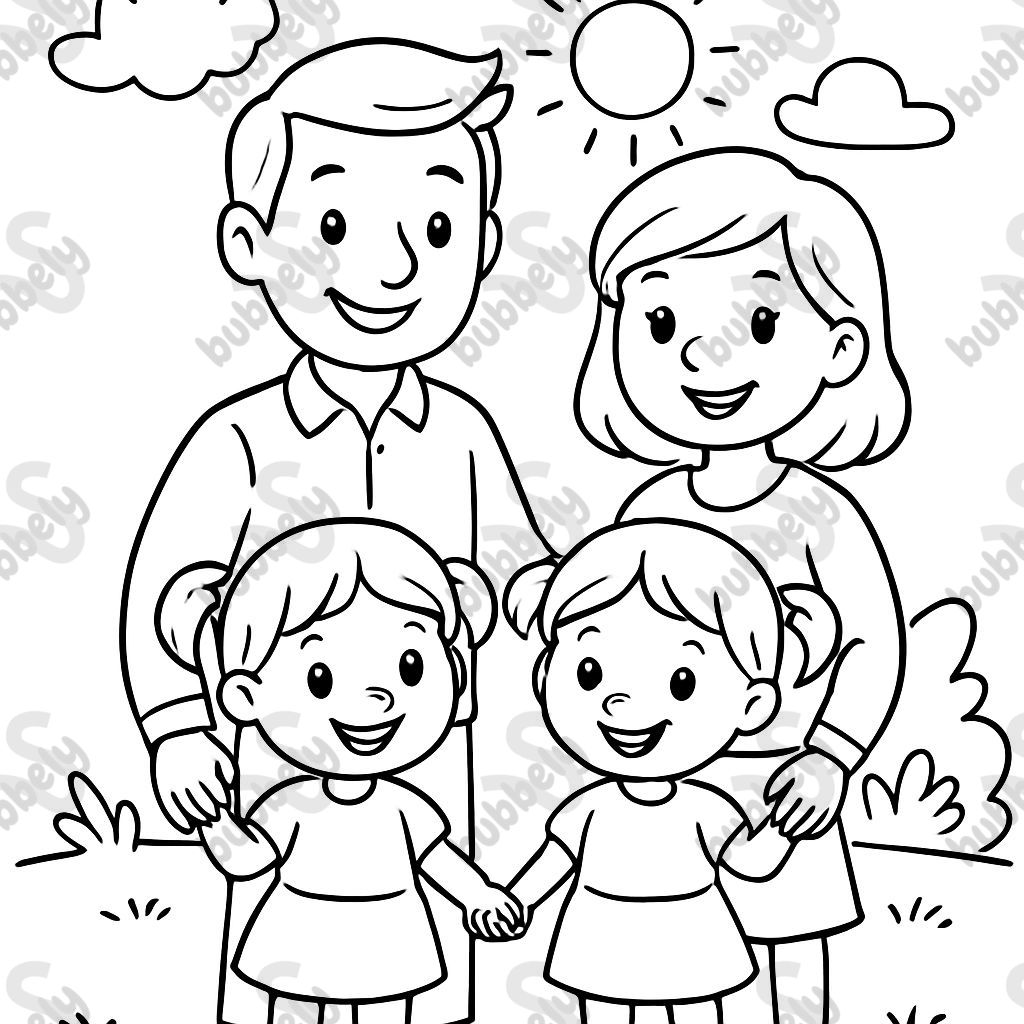 father mother twin girl father mother twin girl