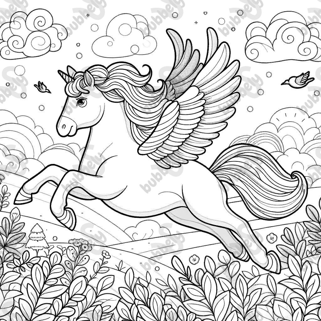 a pegasus flying