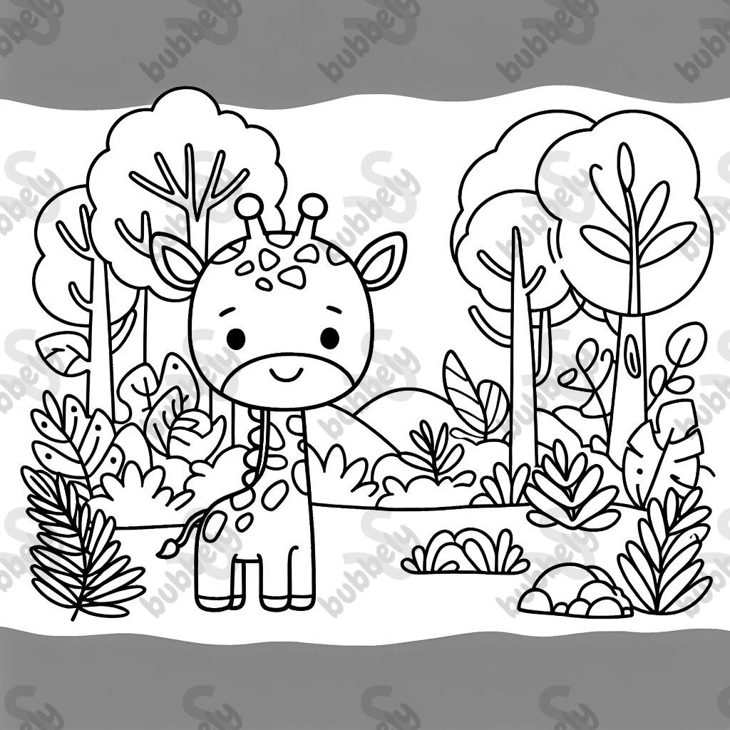 Une girafe dans la jungle