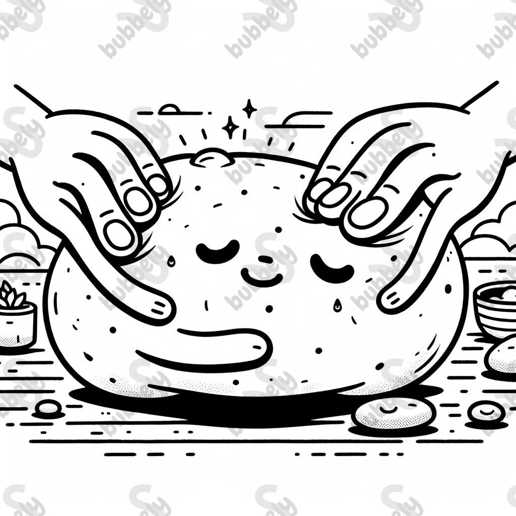 Potato getting a massage Potato getting a massage