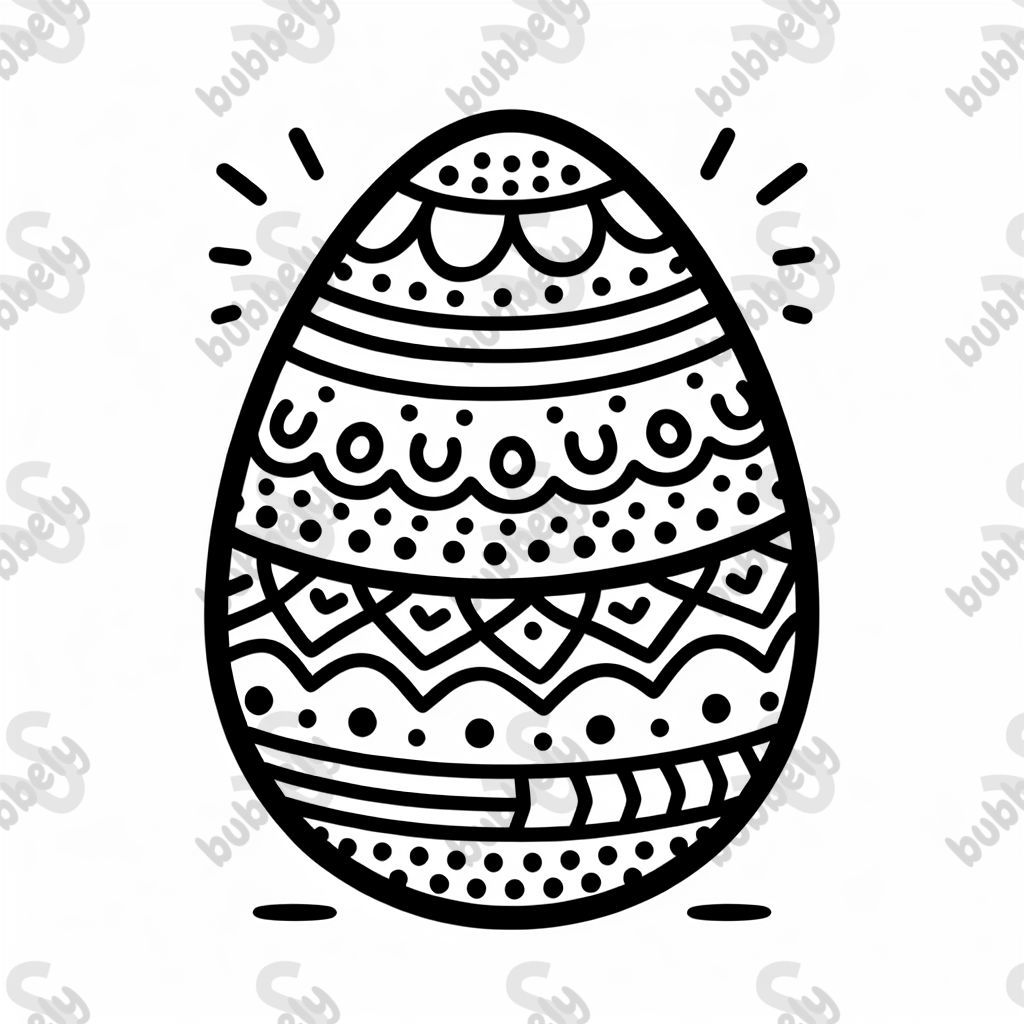 Easter egg with a pattern on it.