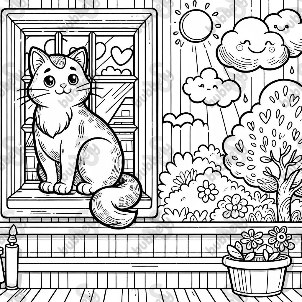 A cat sitting in the windowsill