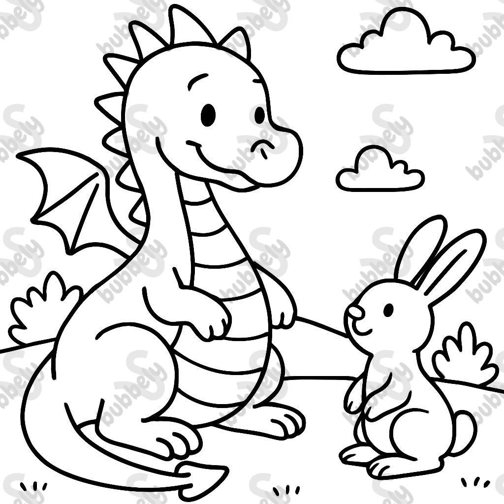 un dragon avec un lapin un dragon avec un lapin