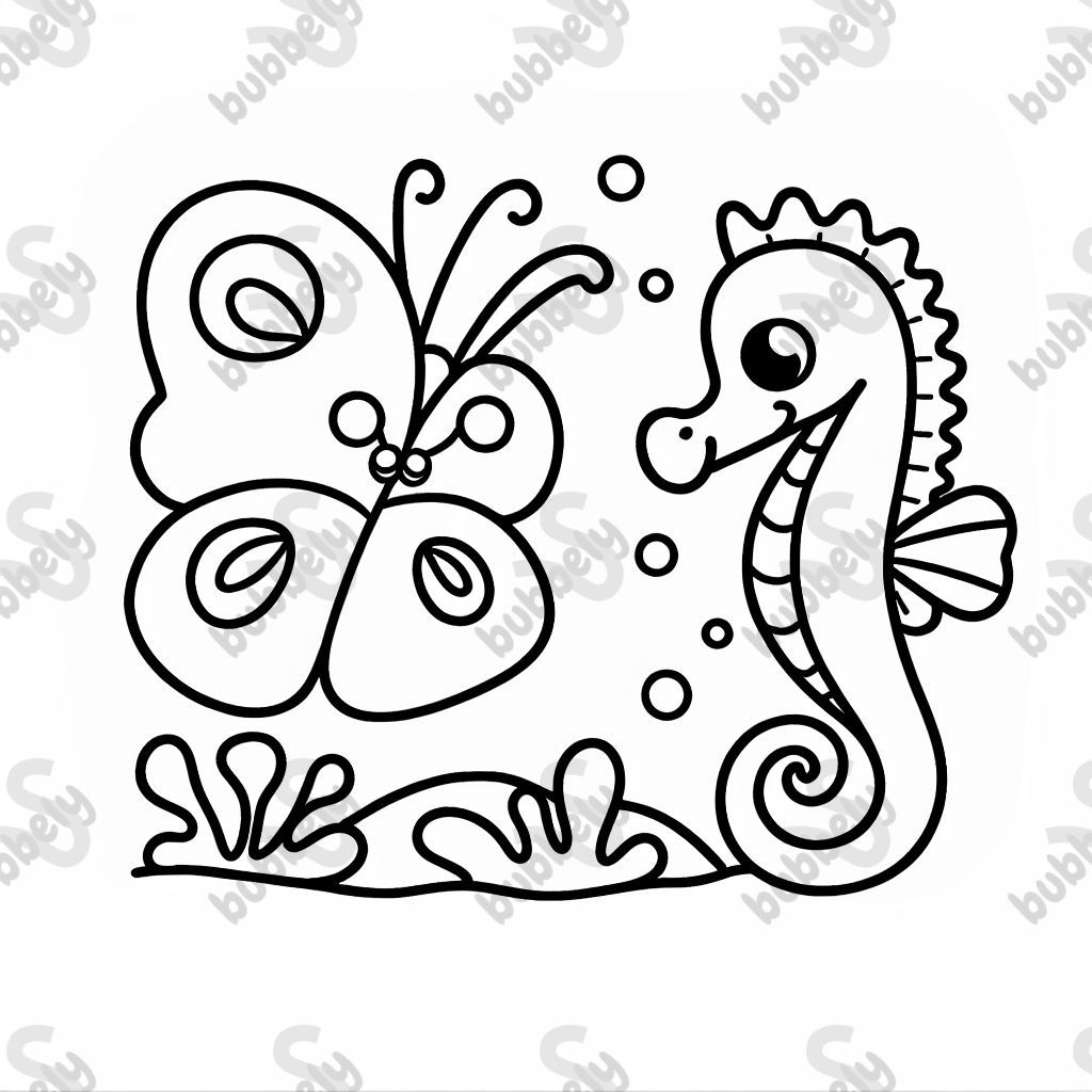 Schmetterling und Seepferdchen