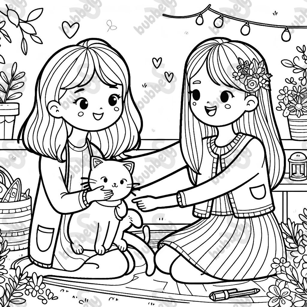 young woman with a cat