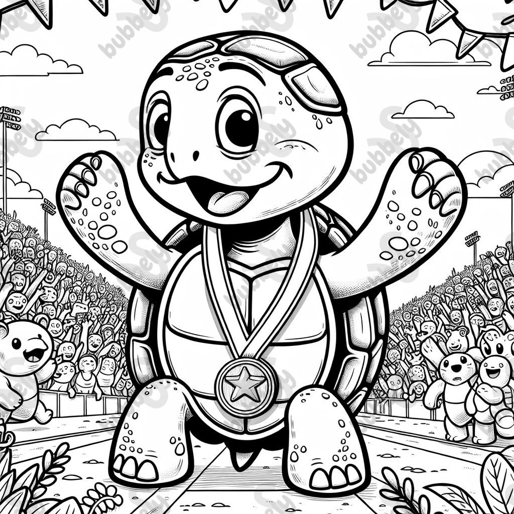 A turtle winning a gold medal 