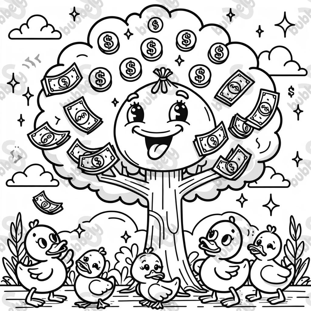 a money tree with ducks