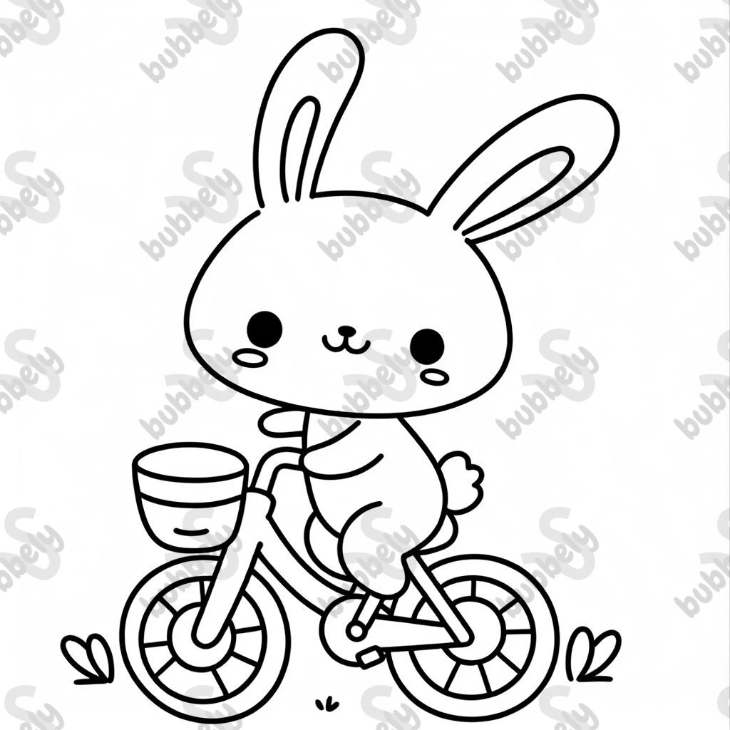 a rabbit riding a bicycle