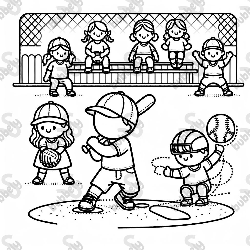 People playing softball