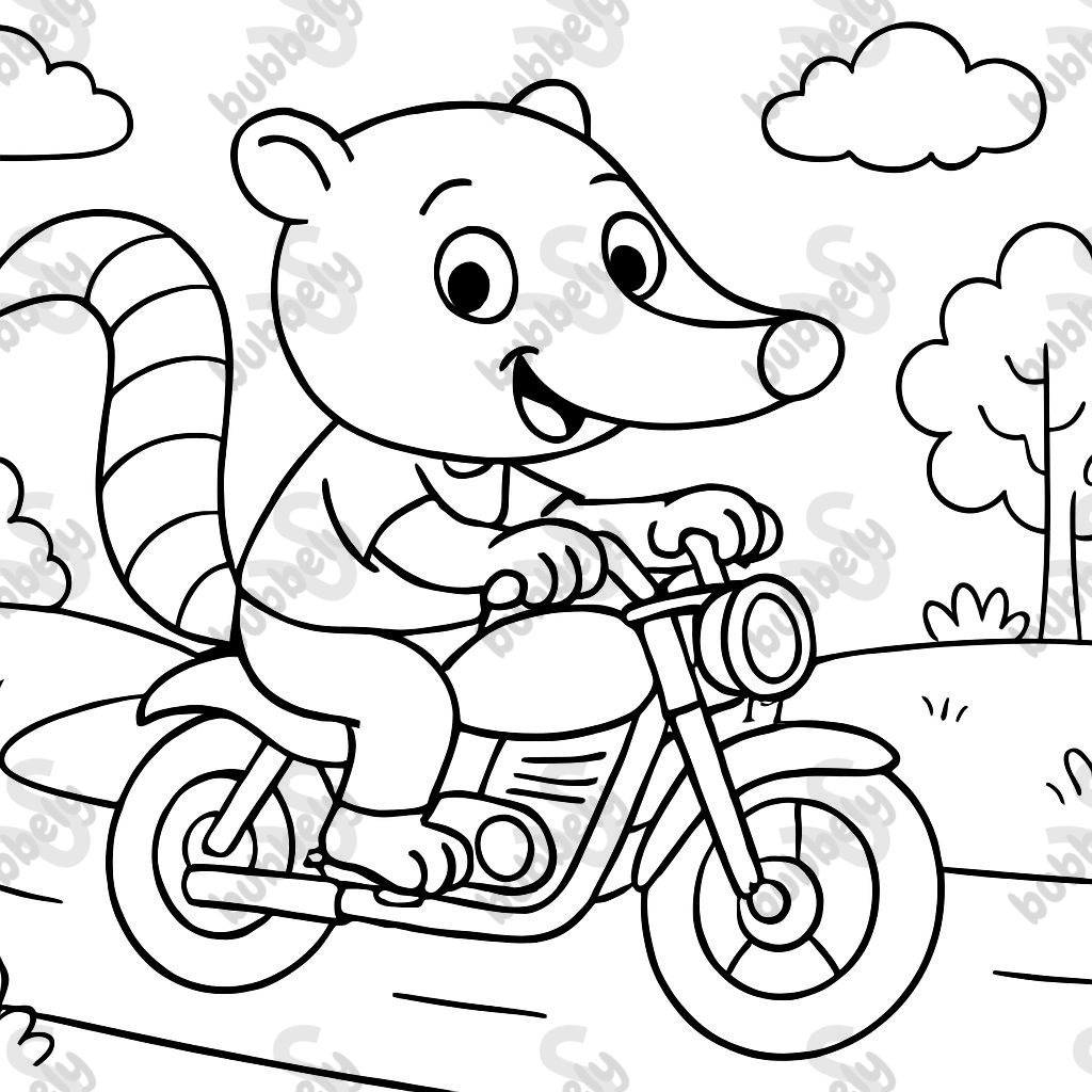 Un nasique sur une moto