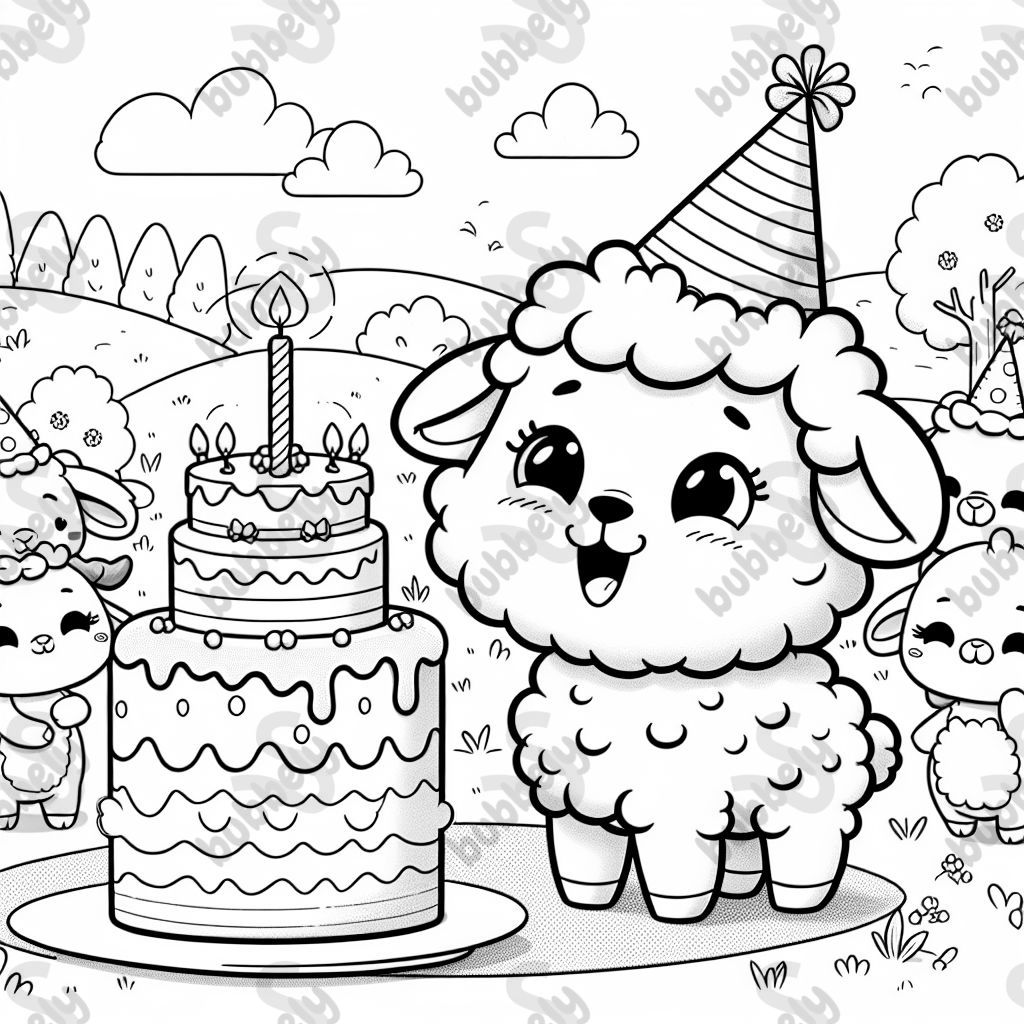 a baby lambs birthday party with cake