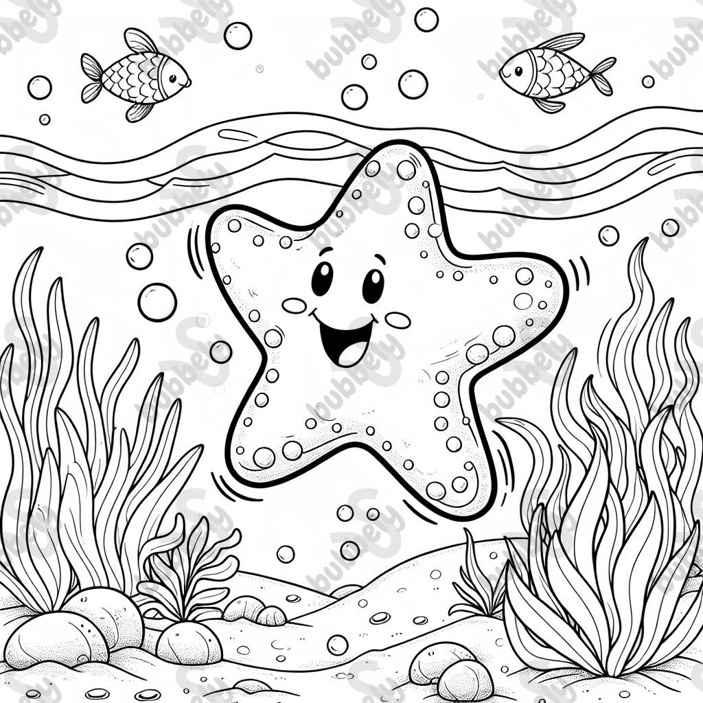 A starfish in the sea.