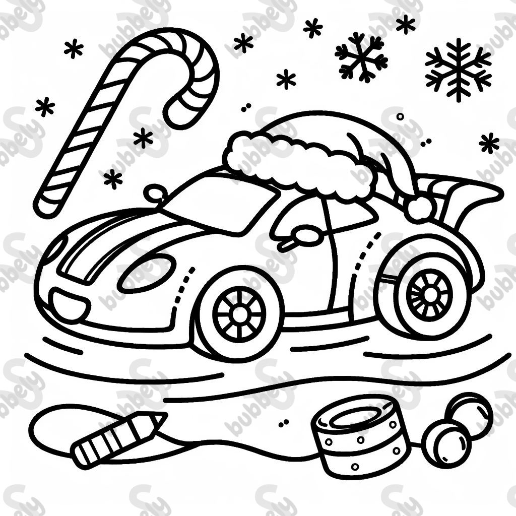 ein weihnachtliches Rennauto 