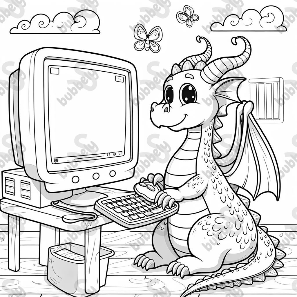 dragon on a computer