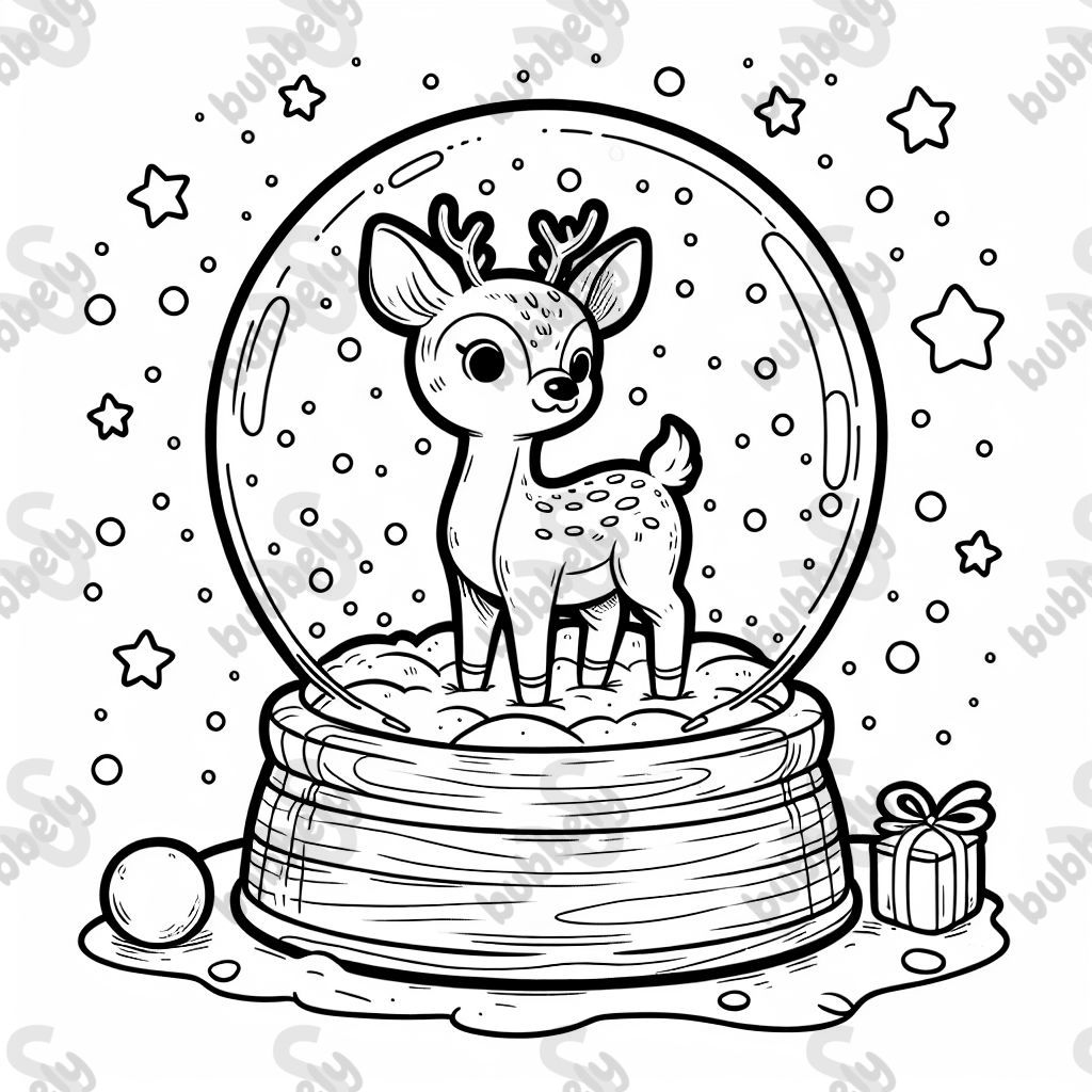 schneekugel mit einem reh drin