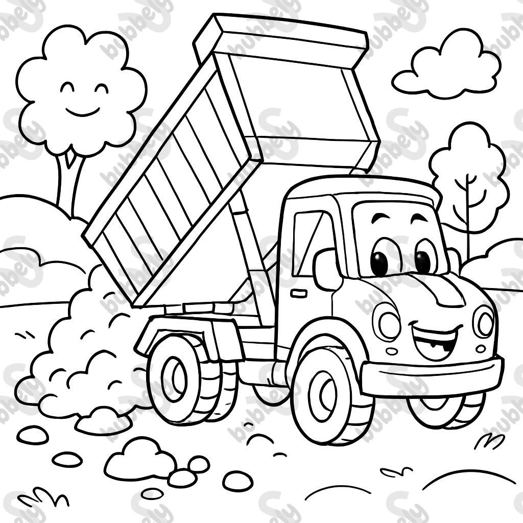 Camion benne déversant de la terre Camion benne déversant de la terre