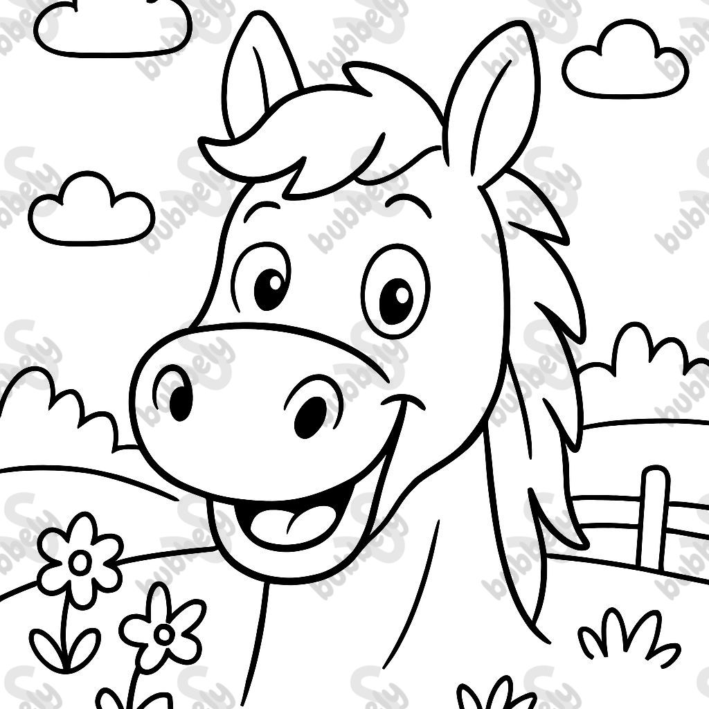 Visage simple de cheval de face Visage simple de cheval de face