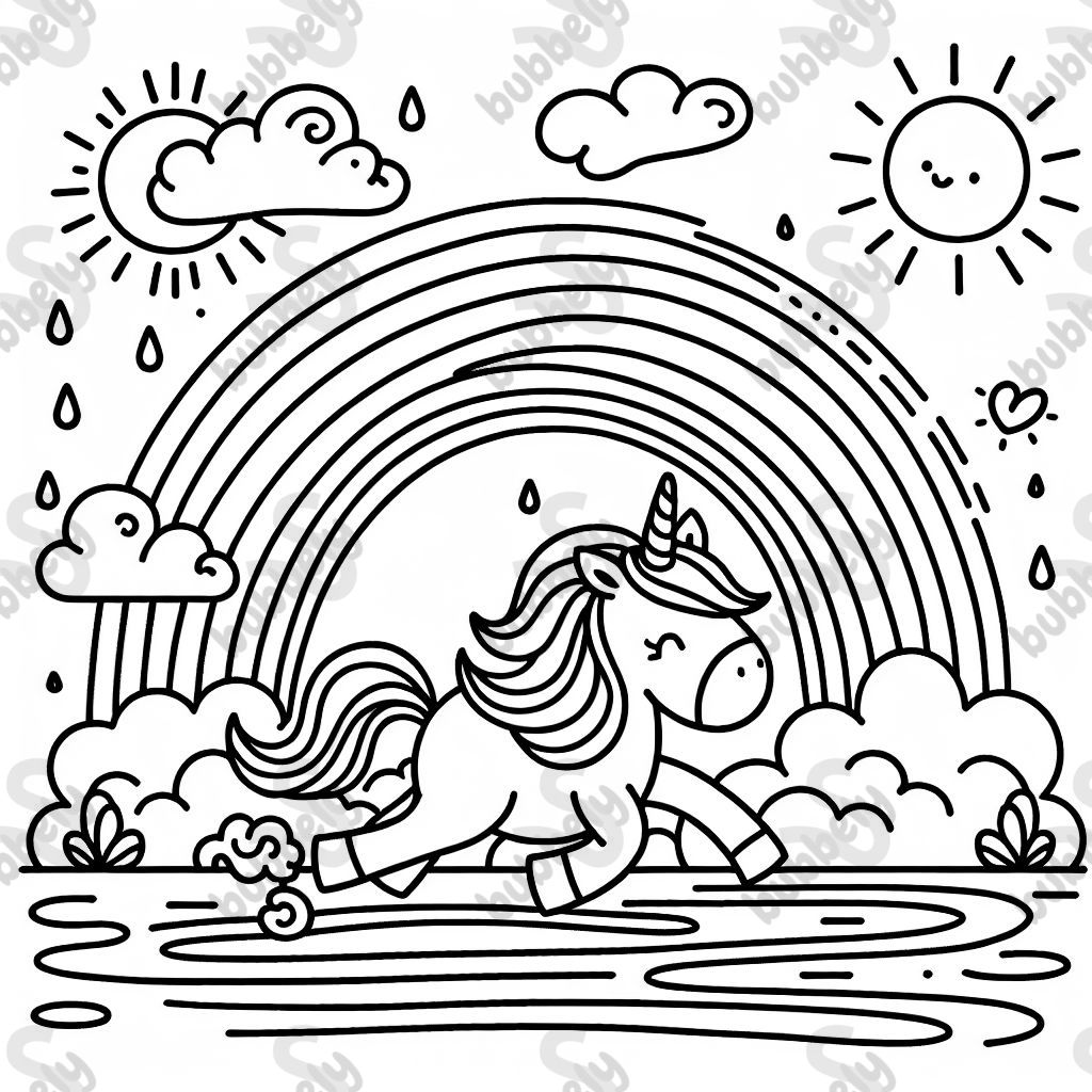 Regenbogen und Einhorn 