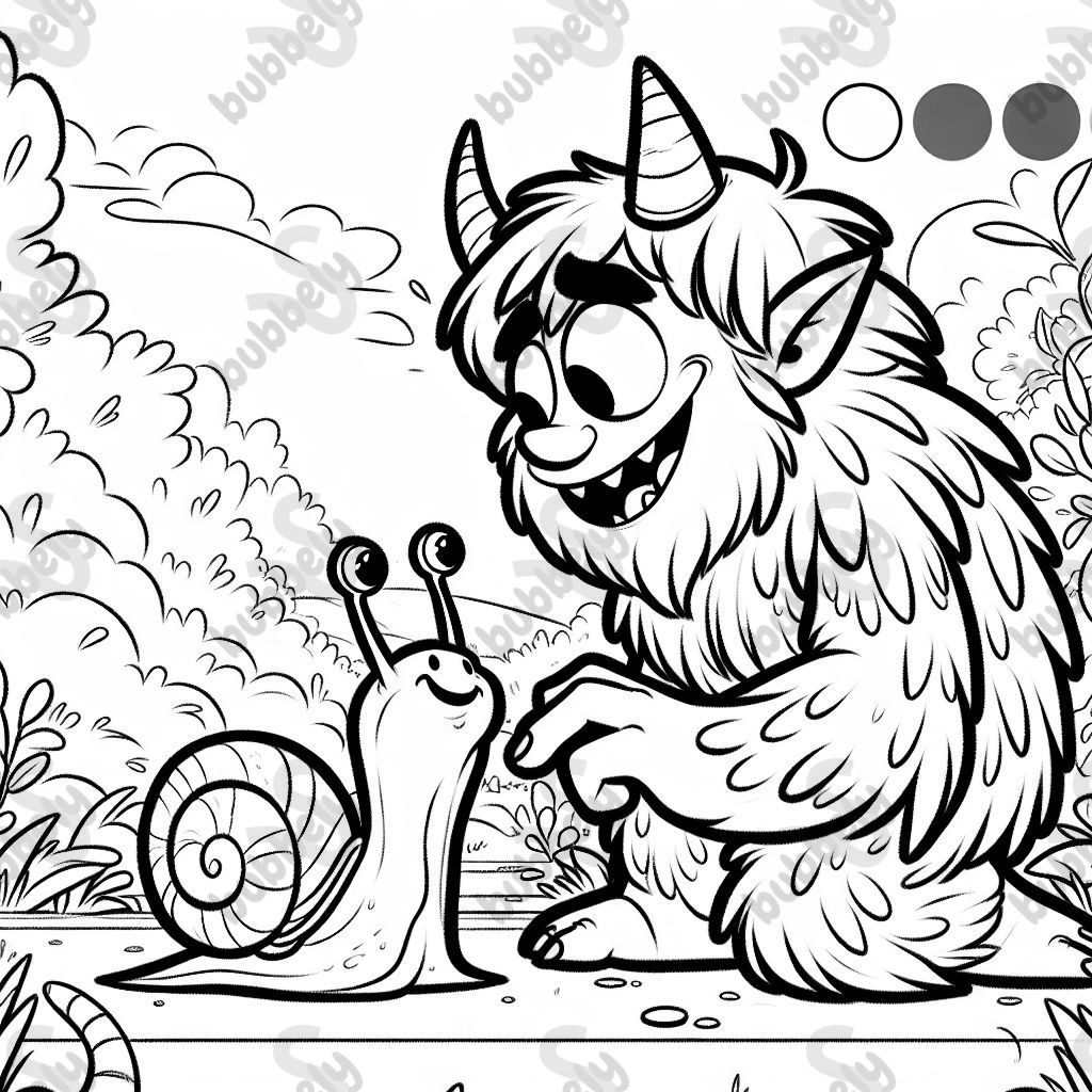 a demon eating a snail