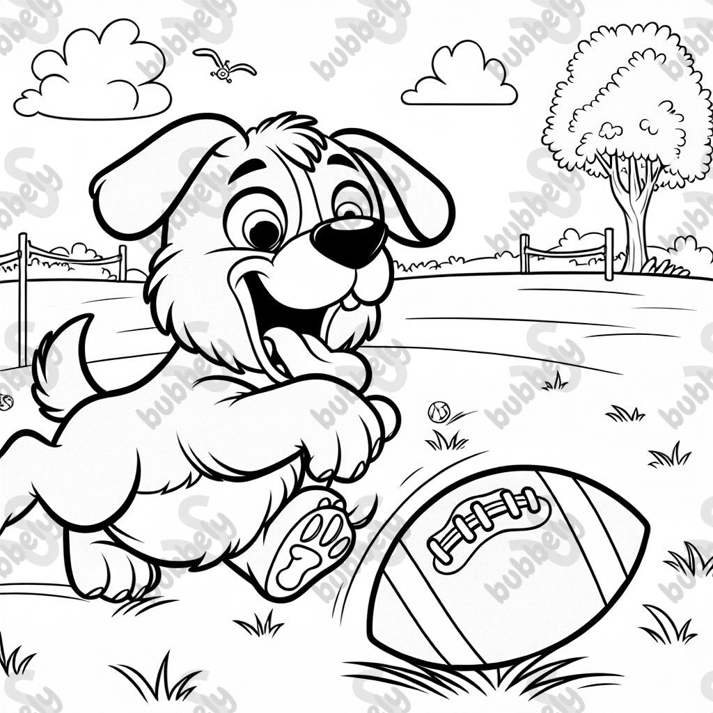 Fierce dog playing football