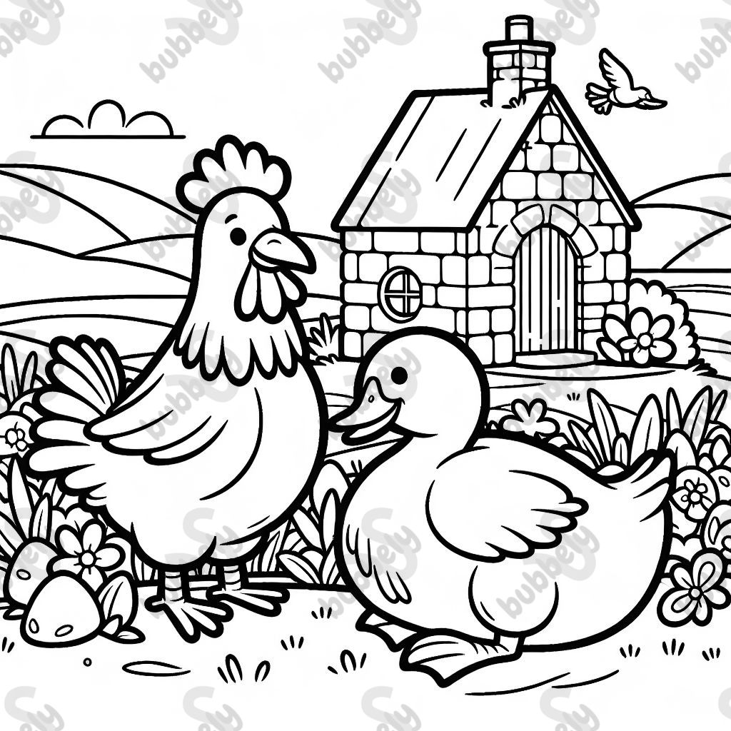 A chicken and a duck in ireland