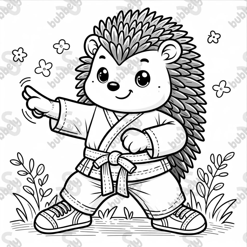 Igel im Karateanzug