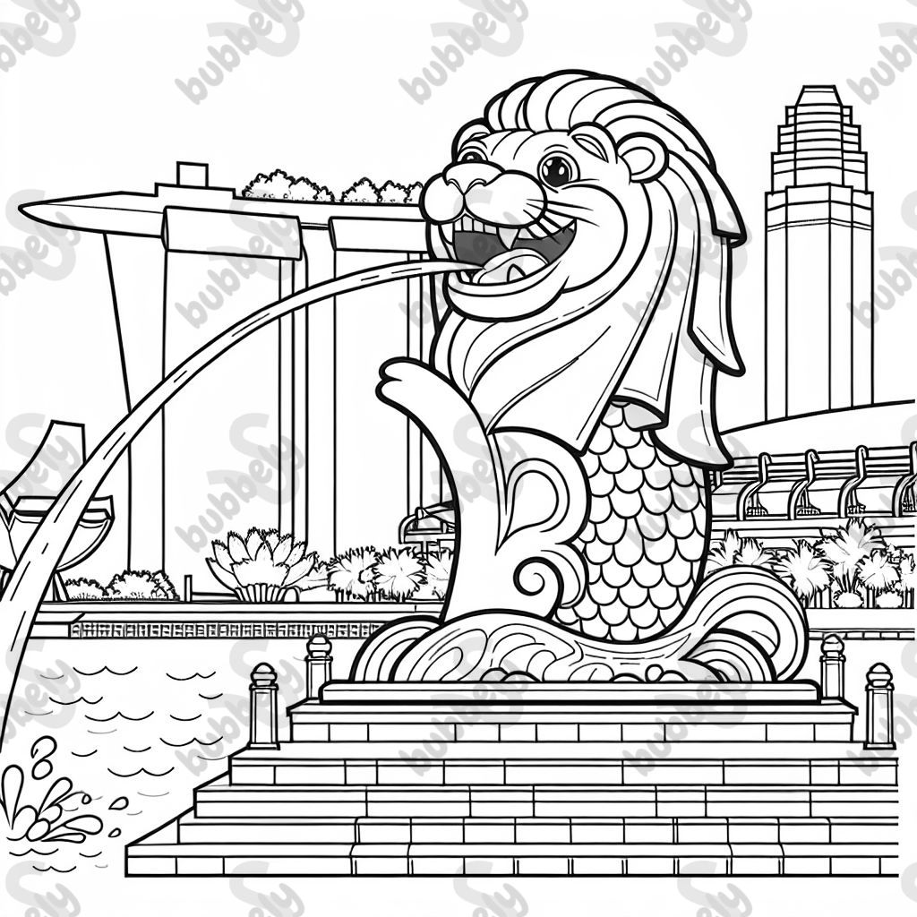 Merlion celebrating in Singapore Merlion celebrating in Singapore