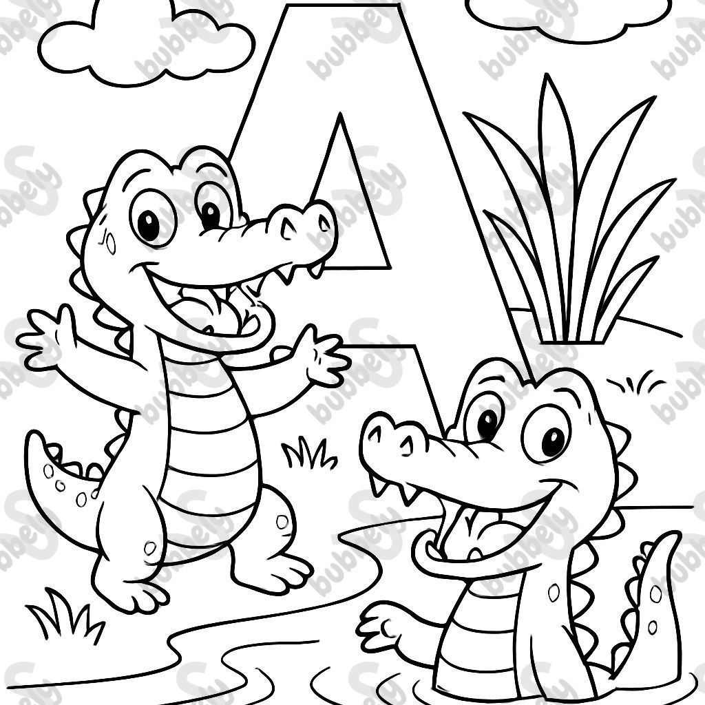 the letter A with 'alligators'