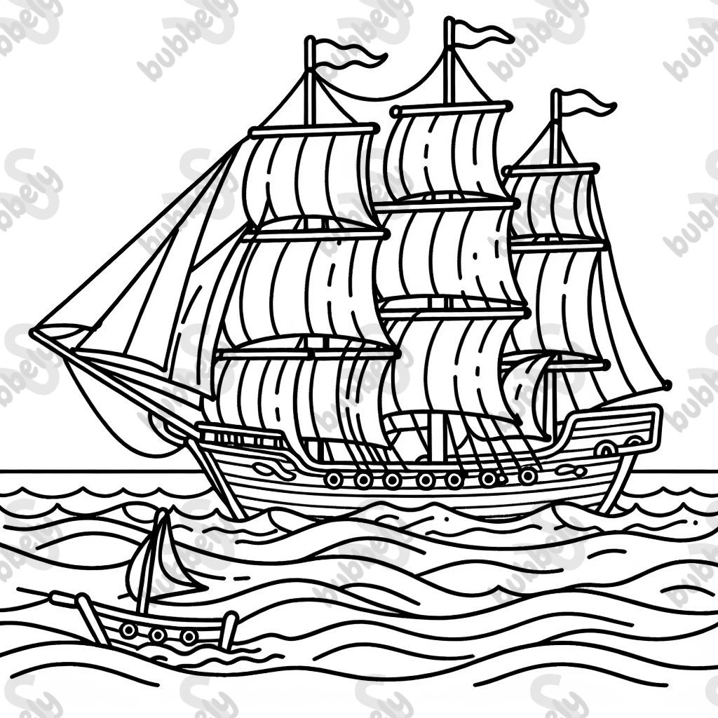 a tall ship on the ocean